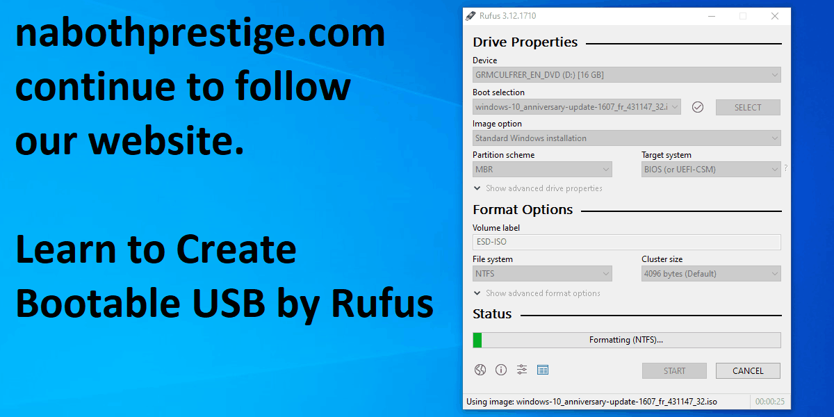 Create Bootable USB by Rufus