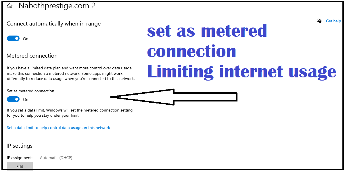 Metered connection